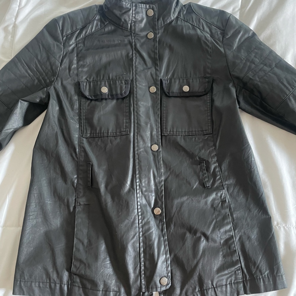 Black motorcycle style coat - Gap, Size S